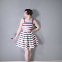 Load image into Gallery viewer, 50s MINI SUN DRESS WITH FULL SKIRT IN STRIPED COTTON - XS