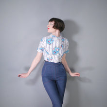 Load image into Gallery viewer, CROPPED 50s FLORAL BOLERO SHIRT JACKET WITH PETER PAN COLLAR - S