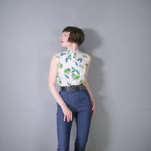 Load image into Gallery viewer, 50s NOVELTY LIME PRINT SUMMER COTTON SHIRT BLOUSE - XS-S