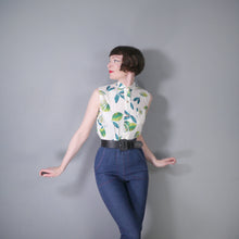 Load image into Gallery viewer, 50s NOVELTY LIME PRINT SUMMER COTTON SHIRT BLOUSE - XS-S