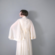 Load image into Gallery viewer, 70s CREAM COLOURED FESTIVAL / BOHEMIAN MAXI DRESS WITH ANGEL SLEEVE - S