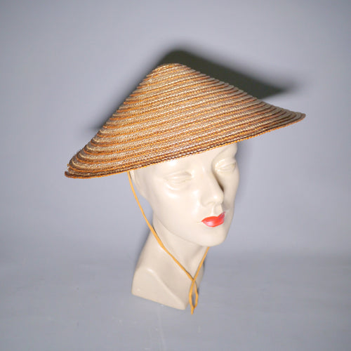 50s CONICAL ASIAN STRAW SUMMER SUN HAT