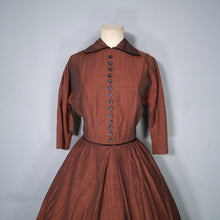 Load image into Gallery viewer, 50s BROWN MARTHA MANNING &quot;MISSES&quot; GOVERNESS STYLE DRESS - S