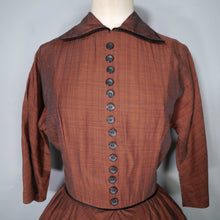 Load image into Gallery viewer, 50s BROWN MARTHA MANNING &quot;MISSES&quot; GOVERNESS STYLE DRESS - S