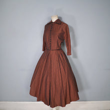 Load image into Gallery viewer, 50s BROWN MARTHA MANNING &quot;MISSES&quot; GOVERNESS STYLE DRESS - S