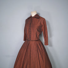 Load image into Gallery viewer, 50s BROWN MARTHA MANNING &quot;MISSES&quot; GOVERNESS STYLE DRESS - S