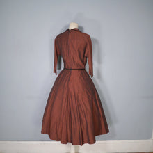 Load image into Gallery viewer, 50s BROWN MARTHA MANNING &quot;MISSES&quot; GOVERNESS STYLE DRESS - S