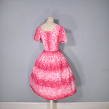 Load image into Gallery viewer, 50s HANDMADE SHADED PINK ROSE FLORAL PRINT COTTON DAY DRESS - XS