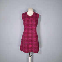 Load image into Gallery viewer, 60s RESETA DARK BURGUNDY, RED AND PINK WELSH TAPESTRY DRESS AND COAT SET - M