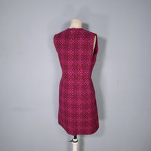 Load image into Gallery viewer, 60s RESETA DARK BURGUNDY, RED AND PINK WELSH TAPESTRY DRESS AND COAT SET - M