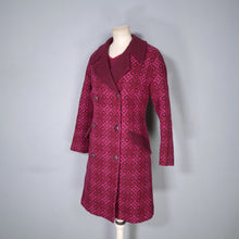 Load image into Gallery viewer, 60s RESETA DARK BURGUNDY, RED AND PINK WELSH TAPESTRY DRESS AND COAT SET - M