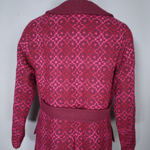 Load image into Gallery viewer, 60s RESETA DARK BURGUNDY, RED AND PINK WELSH TAPESTRY DRESS AND COAT SET - M