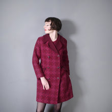 Load image into Gallery viewer, 60s RESETA DARK BURGUNDY, RED AND PINK WELSH TAPESTRY DRESS AND COAT SET - M