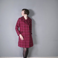 Load image into Gallery viewer, 60s RESETA DARK BURGUNDY, RED AND PINK WELSH TAPESTRY DRESS AND COAT SET - M