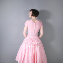 Load image into Gallery viewer, 50s PINK GINGHAM FULL SKIRTED COTTON DRESS WITH RICRAC TIERS - XS