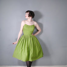 Load image into Gallery viewer, 50s REVERSIBLE STRAWBERRY PRINT AND SOLID GREEN SUN DRESS - XS