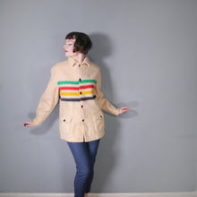 Load image into Gallery viewer, 60s HUDSON BAY POINT BLANKET WOOL COAT WITH COLOURED STRIPES - M