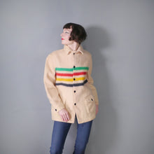 Load image into Gallery viewer, 60s HUDSON BAY POINT BLANKET WOOL COAT WITH COLOURED STRIPES - M