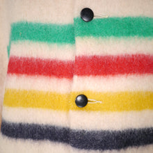 Load image into Gallery viewer, 60s HUDSON BAY POINT BLANKET WOOL COAT WITH COLOURED STRIPES - M