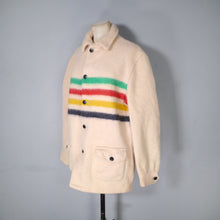 Load image into Gallery viewer, 60s HUDSON BAY POINT BLANKET WOOL COAT WITH COLOURED STRIPES - M