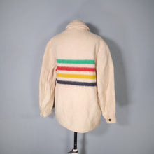 Load image into Gallery viewer, 60s HUDSON BAY POINT BLANKET WOOL COAT WITH COLOURED STRIPES - M