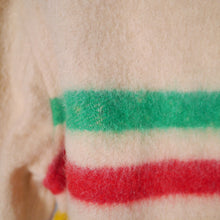 Load image into Gallery viewer, 60s HUDSON BAY POINT BLANKET WOOL COAT WITH COLOURED STRIPES - M