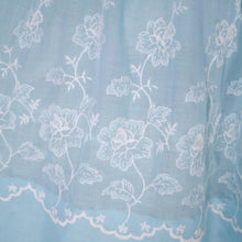 Load image into Gallery viewer, 50s 60s MINT BLUE FLORAL EMBROIDERED FULL SKIRT DRESS - S