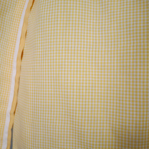 50s 60s LIGHTEST COTTON YELLOW GINGHAM BUTTON THROUGH SUN DRESS - S