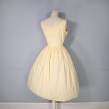 Load image into Gallery viewer, 50s 60s LIGHTEST COTTON YELLOW GINGHAM BUTTON THROUGH SUN DRESS - S