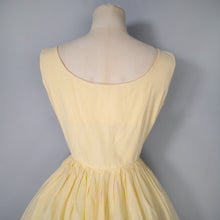 Load image into Gallery viewer, 50s 60s LIGHTEST COTTON YELLOW GINGHAM BUTTON THROUGH SUN DRESS - S