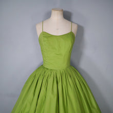 Load image into Gallery viewer, 50s REVERSIBLE STRAWBERRY PRINT AND SOLID GREEN SUN DRESS - XS