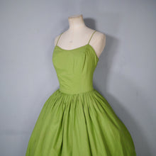 Load image into Gallery viewer, 50s REVERSIBLE STRAWBERRY PRINT AND SOLID GREEN SUN DRESS - XS