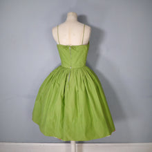 Load image into Gallery viewer, 50s REVERSIBLE STRAWBERRY PRINT AND SOLID GREEN SUN DRESS - XS