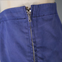 Load image into Gallery viewer, 60s HIGH WAISTED BLUE SHORT SHORTS WITH TROMP L&#39;OEIL LACING TRIM TO CUFFS - 27&quot;