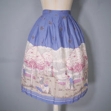 Load image into Gallery viewer, 70s 80s HANDMADE ROCOCO PIERROT NOVELTY PRINT BORDER SKIRT - 25.5&quot;