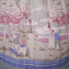 Load image into Gallery viewer, 70s 80s HANDMADE ROCOCO PIERROT NOVELTY PRINT BORDER SKIRT - 25.5&quot;