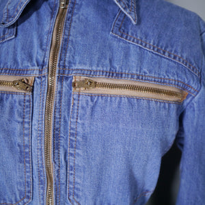 90s BLUE DENIM WORKWEAR STYLE OVERALL / JUMPSUIT - S