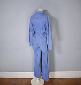 90s BLUE DENIM WORKWEAR STYLE OVERALL / JUMPSUIT - S