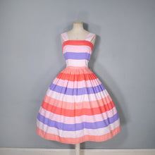 Load image into Gallery viewer, 50s VICKY VAUGHN CANDY STRIPE FULL SKIRTED SUN DRESS AND BOLERO - XS-S