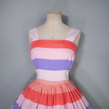 Load image into Gallery viewer, 50s VICKY VAUGHN CANDY STRIPE FULL SKIRTED SUN DRESS AND BOLERO - XS-S