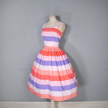 Load image into Gallery viewer, 50s VICKY VAUGHN CANDY STRIPE FULL SKIRTED SUN DRESS AND BOLERO - XS-S