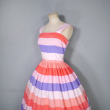 Load image into Gallery viewer, 50s VICKY VAUGHN CANDY STRIPE FULL SKIRTED SUN DRESS AND BOLERO - XS-S