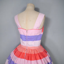 Load image into Gallery viewer, 50s VICKY VAUGHN CANDY STRIPE FULL SKIRTED SUN DRESS AND BOLERO - XS-S