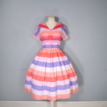 Load image into Gallery viewer, 50s VICKY VAUGHN CANDY STRIPE FULL SKIRTED SUN DRESS AND BOLERO - XS-S