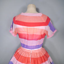 Load image into Gallery viewer, 50s VICKY VAUGHN CANDY STRIPE FULL SKIRTED SUN DRESS AND BOLERO - XS-S