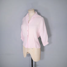 Load image into Gallery viewer, 50s BALLET PINK SEMI SHEER &quot;STARDUST&quot; BLOUSE SHIRT - XS-S