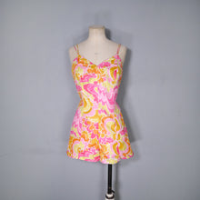 Load image into Gallery viewer, 60s GABAR COLOURFUL PSYCHEDELIC PRINT SUMMER ROMPER / PLAYSUIT - M