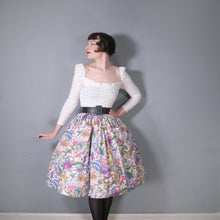 Load image into Gallery viewer, 60s TREASURE ISLAND NOVELTY PIRATE PRINT FULL COTTON SKIRT - 26&quot;