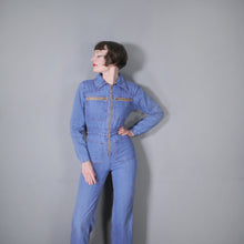 Load image into Gallery viewer, 90s BLUE DENIM WORKWEAR STYLE OVERALL / JUMPSUIT - S