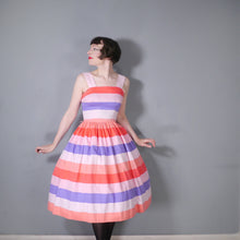 Load image into Gallery viewer, 50s VICKY VAUGHN CANDY STRIPE FULL SKIRTED SUN DRESS AND BOLERO - XS-S